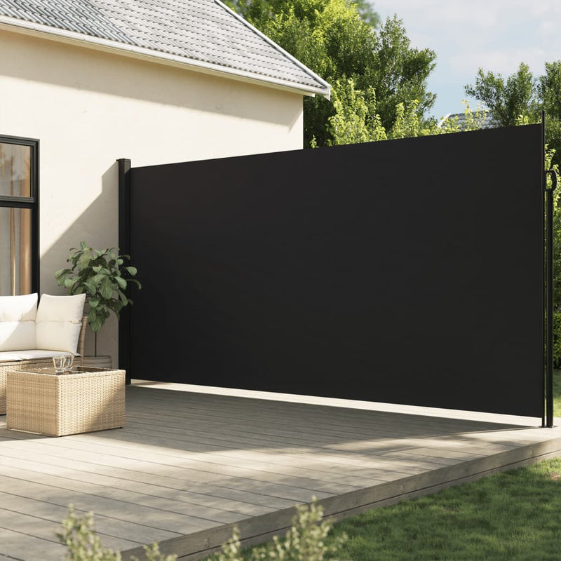 Afbeelding laden in galerijviewer, Vidaxl windscherm uittrekbaar 220x600 cm zwart
