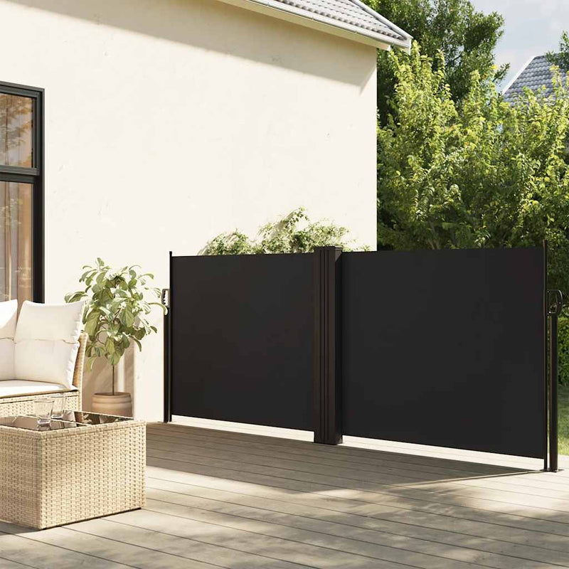 Afbeelding laden in galerijviewer, Vidaxl windscherm uittrekbaar 100x600 cm zwart
