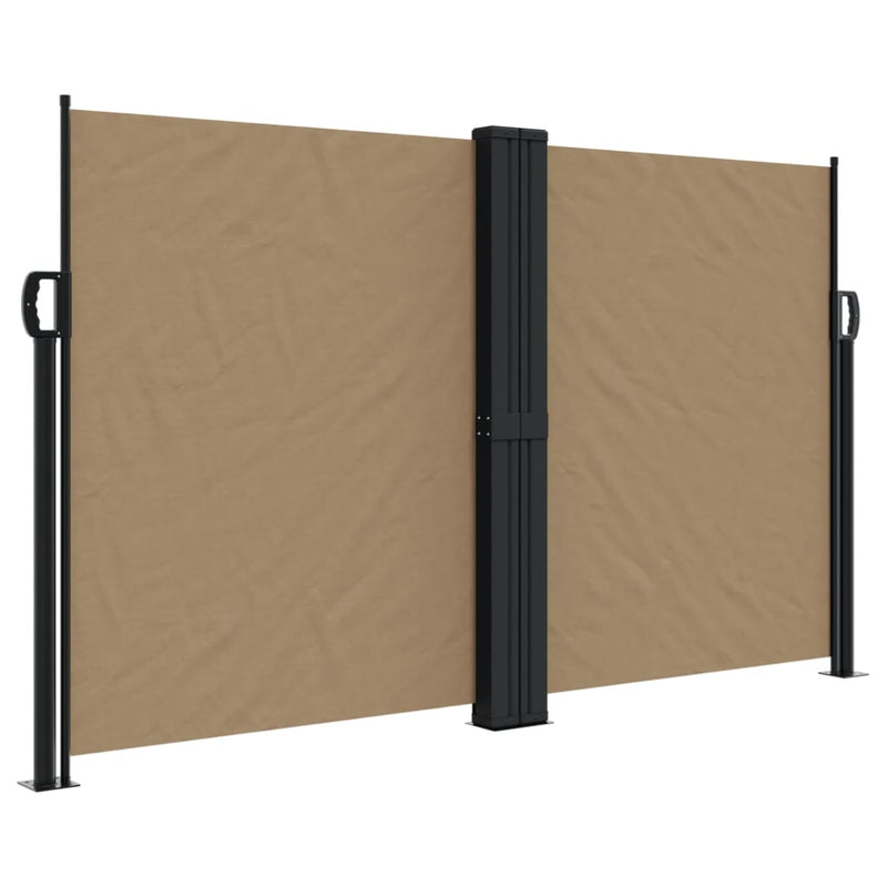 Afbeelding laden in galerijviewer, Vidaxl windscherm uittrekbaar 140x600 cm taupe
