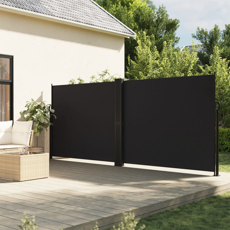 Afbeelding laden in galerijviewer, Vidaxl windscherm uittrekbaar 160x600 cm zwart
