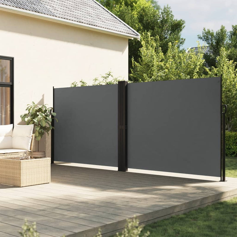 Afbeelding laden in galerijviewer, Vidaxl windscherm uittrekbaar 160x600 cm antraciet
