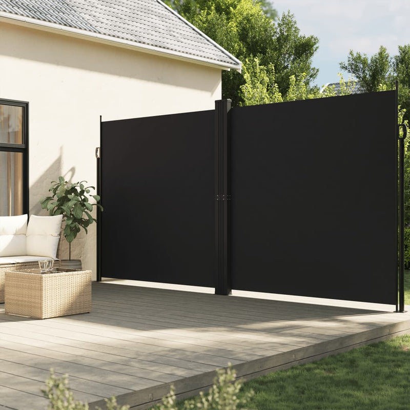 Afbeelding laden in galerijviewer, Vidaxl windscherm uittrekbaar 200x600 cm zwart
