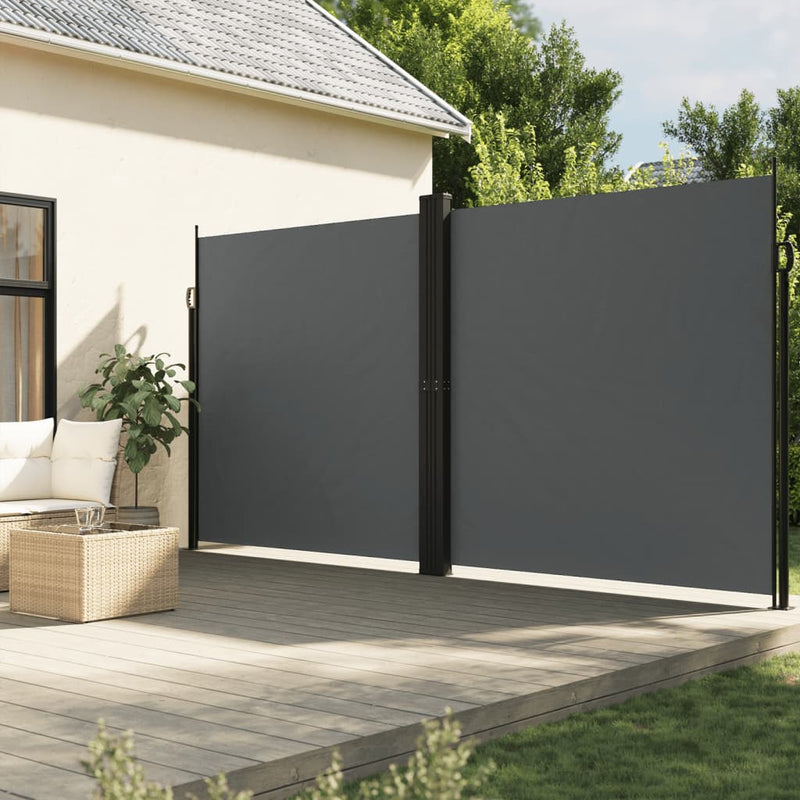 Afbeelding laden in galerijviewer, Vidaxl windscherm uittrekbaar 220x600 cm antracietkleurig
