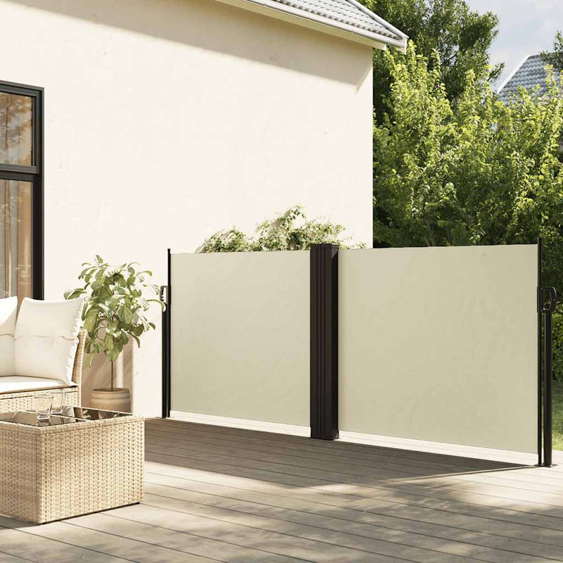 Afbeelding laden in galerijviewer, Vidaxl windscherm uittrekbaar 100x1000 cm crème

