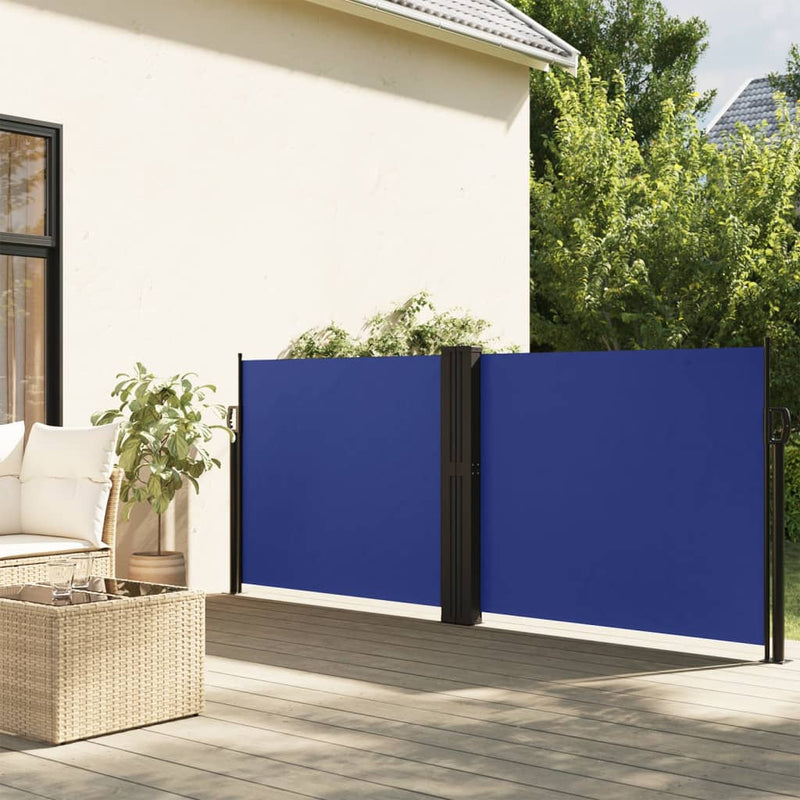 Afbeelding laden in galerijviewer, Vidaxl windscherm uittrekbaar 140x1000 cm blauw
