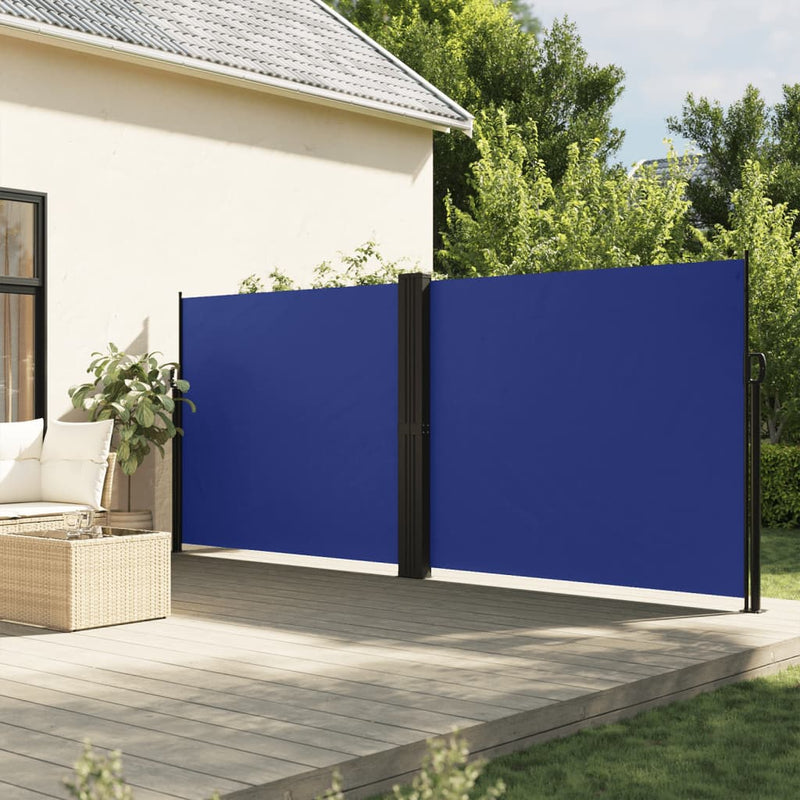 Afbeelding laden in galerijviewer, Vidaxl windscherm uittrekbaar 160x1000 cm blauw
