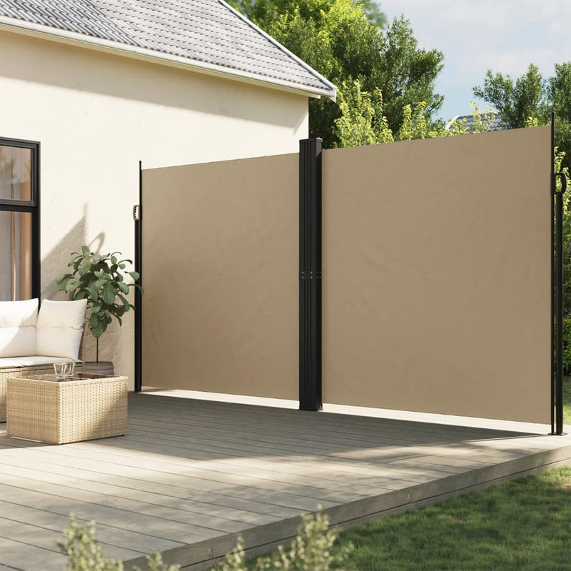 Afbeelding laden in galerijviewer, Vidaxl windscherm uittrekbaar 200x1000 cm beige

