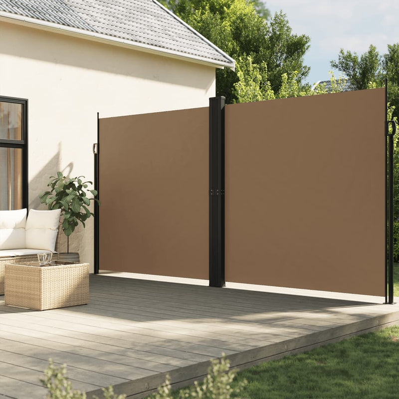 Afbeelding laden in galerijviewer, Vidaxl windscherm uittrekbaar 200x1000 cm taupe
