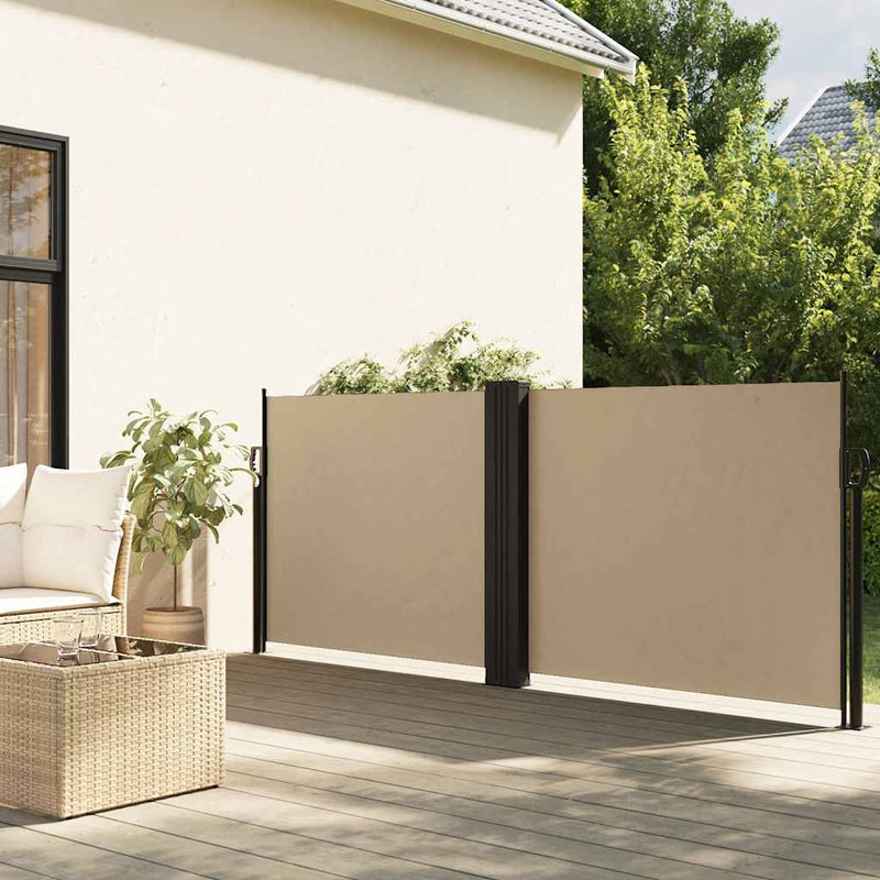 Afbeelding laden in galerijviewer, Vidaxl windscherm uittrekbaar 120x1200 cm beige
