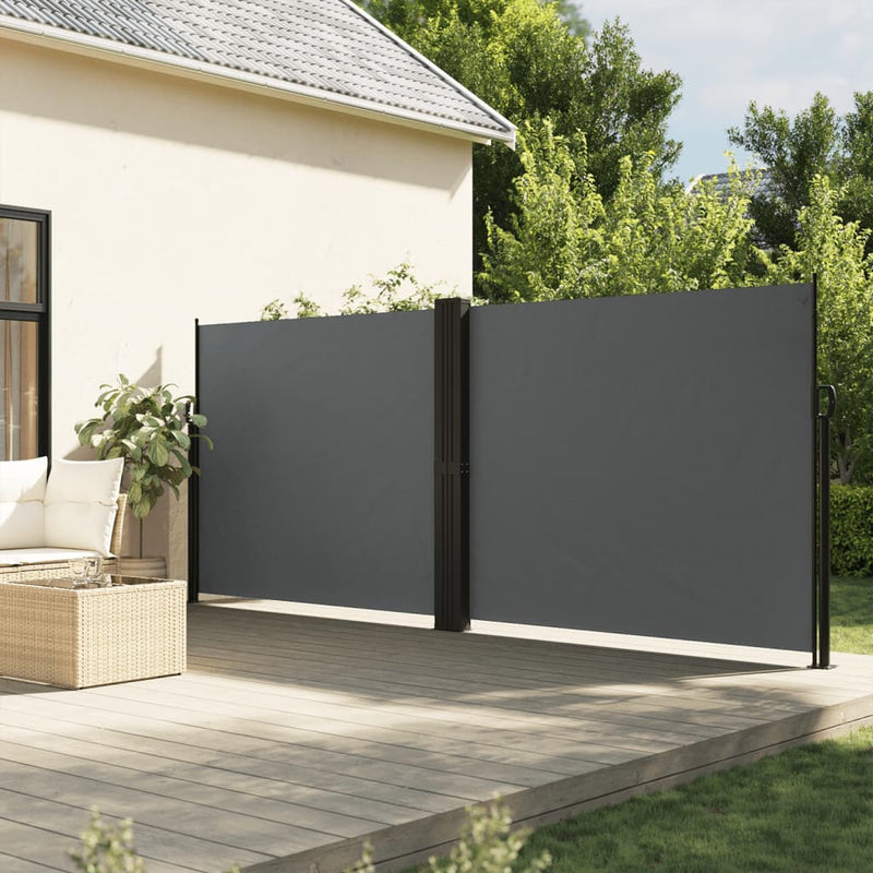 Afbeelding laden in galerijviewer, Vidaxl windscherm uittrekbaar 160x1200 cm antracietkleurig
