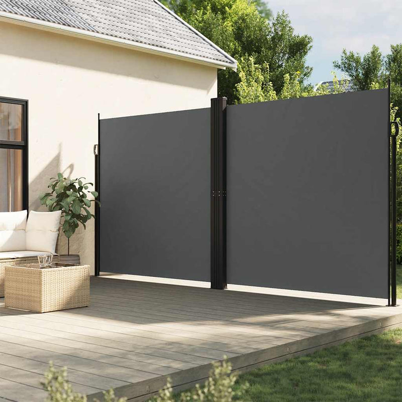 Afbeelding laden in galerijviewer, Vidaxl tuinscherm uittrekbaar 220x1200 cm antracietkleurig

