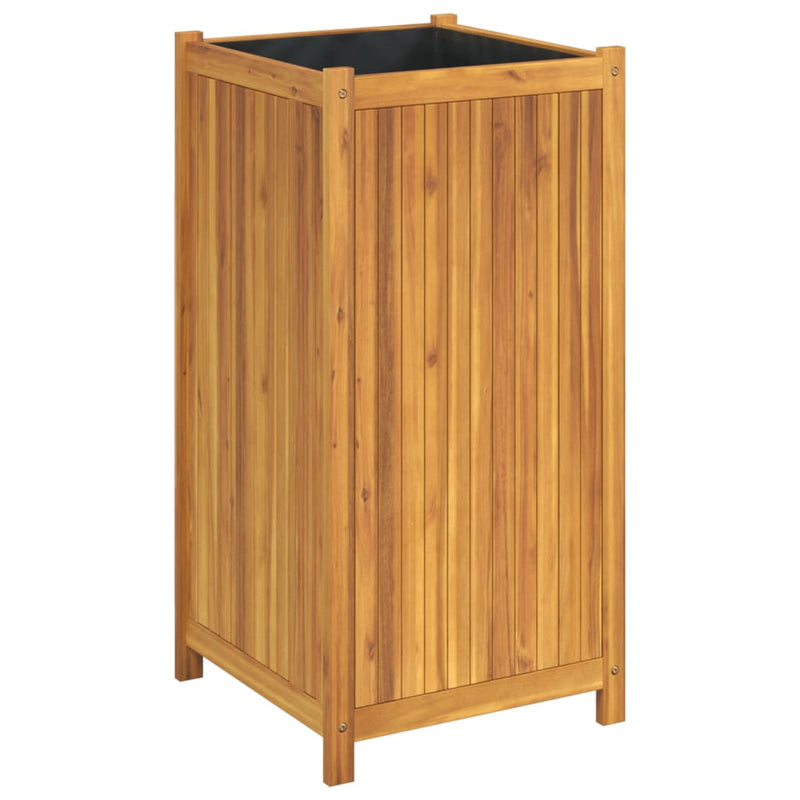 Afbeelding laden in galerijviewer, Vidaxl plantenbak met voering 50x50x100 cm massief acaciahout
