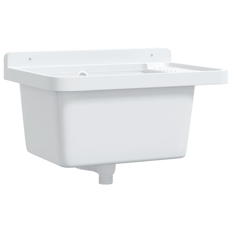 Afbeelding laden in galerijviewer, Vidaxl wasbak wandgemonteerd 50x35x24 cm hars wit
