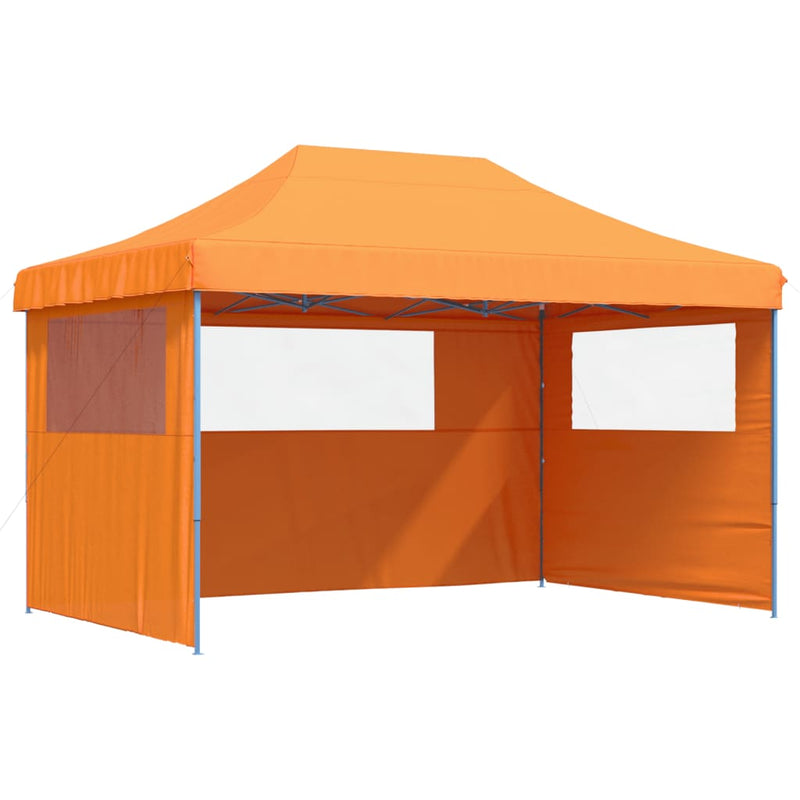 Afbeelding laden in galerijviewer, Vidaxl partytent inklapbaar pop-up met 3 zijwanden oranje
