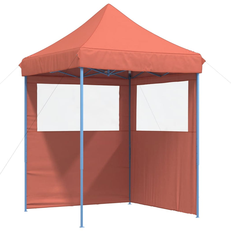 Afbeelding laden in galerijviewer, Vidaxl partytent inklapbaar pop-up met 2 zijwanden terracottakleurig
