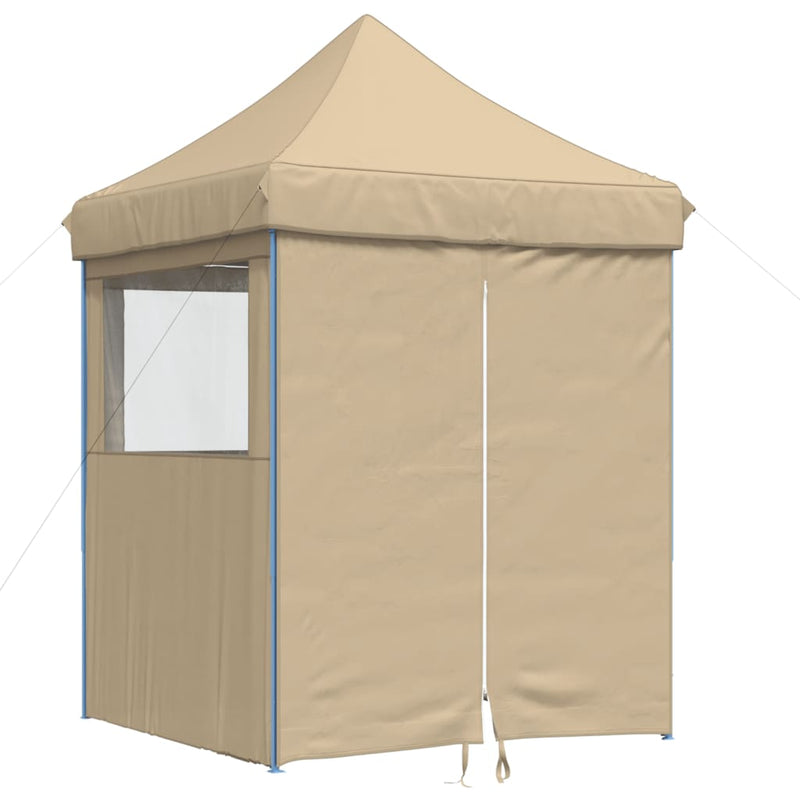Afbeelding laden in galerijviewer, Vidaxl partytent inklapbaar pop-up met 4 zijwanden beige
