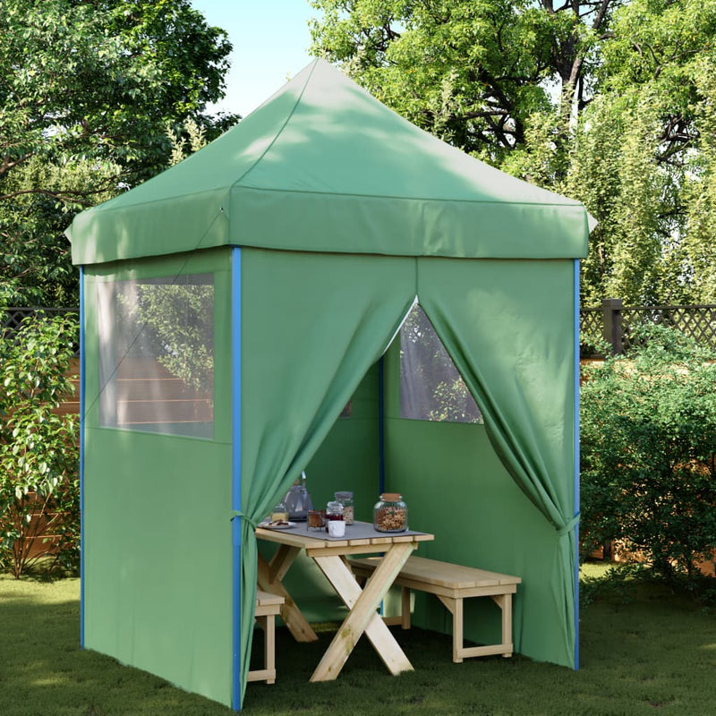 Afbeelding laden in galerijviewer, Vidaxl partytent inklapbaar pop-up met 4 zijwanden groen
