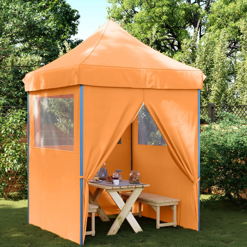 Afbeelding laden in galerijviewer, Vidaxl partytent inklapbaar pop-up met 4 zijwanden oranje
