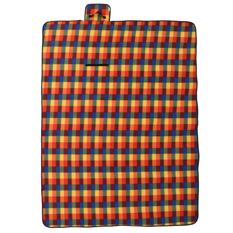 Afbeelding laden in galerijviewer, Vidaxl picknickkleed opvouwbaar geruit 200x150 cm fluweel meerkleurig
