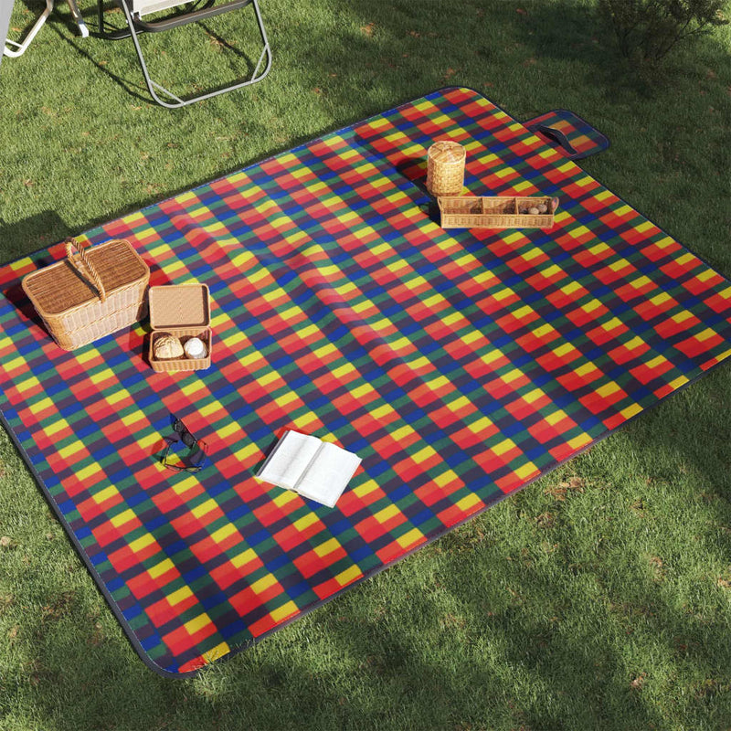 Afbeelding laden in galerijviewer, Vidaxl picknickkleed opvouwbaar geruit 200x150 cm fluweel meerkleurig
