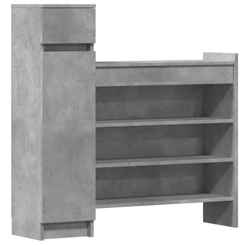 Afbeelding laden in galerijviewer, Vidaxl schoenenkast 100,5x28x100 cm bewerkt hout betongrijs
