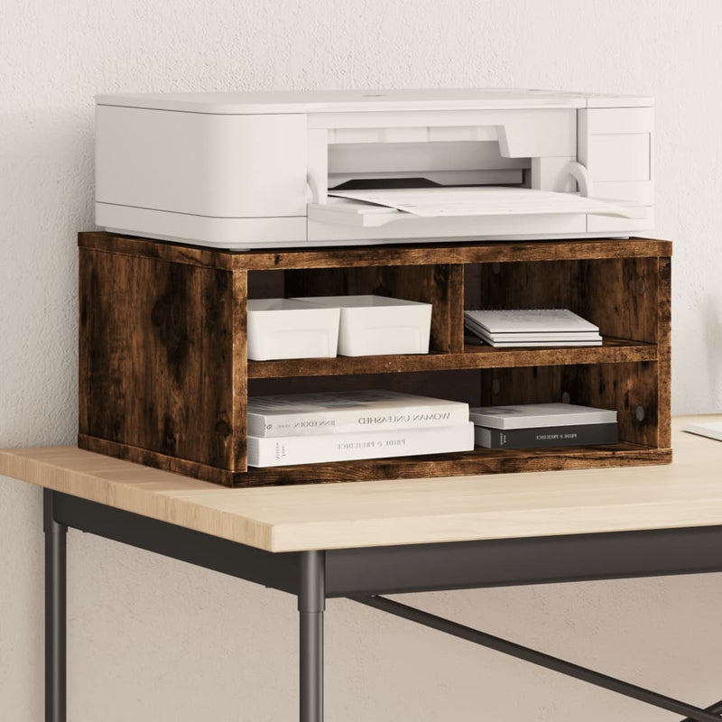 Afbeelding laden in galerijviewer, Vidaxl printerkastje 49x40x22,5 cm bewerkt hout gerookt eikenkleurig
