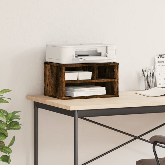 Vidaxl printerkastje 40x32x22,5 cm bewerkt hout gerookt eikenkleurig