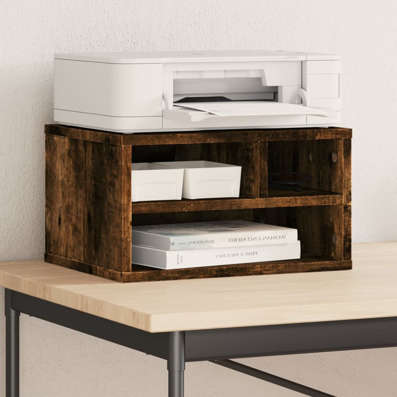 Afbeelding laden in galerijviewer, Vidaxl printerkastje 40x32x22,5 cm bewerkt hout gerookt eikenkleurig
