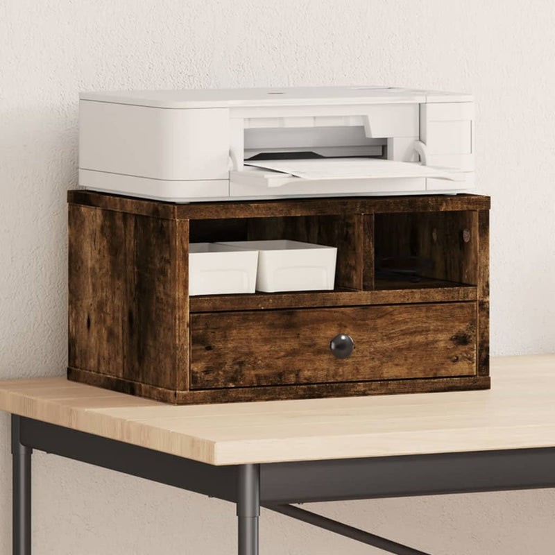 Afbeelding laden in galerijviewer, Vidaxl printerkastje 40x32x22,5 cm bewerkt hout gerookt eikenkleurig
