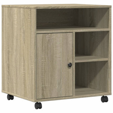 Vidaxl printerkastje met wielen 60x50x67 cm sonoma eikenkleurig