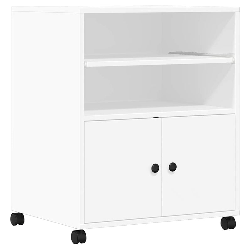 Afbeelding laden in galerijviewer, Vidaxl printerkastje met wielen 60x48x74 cm wit

