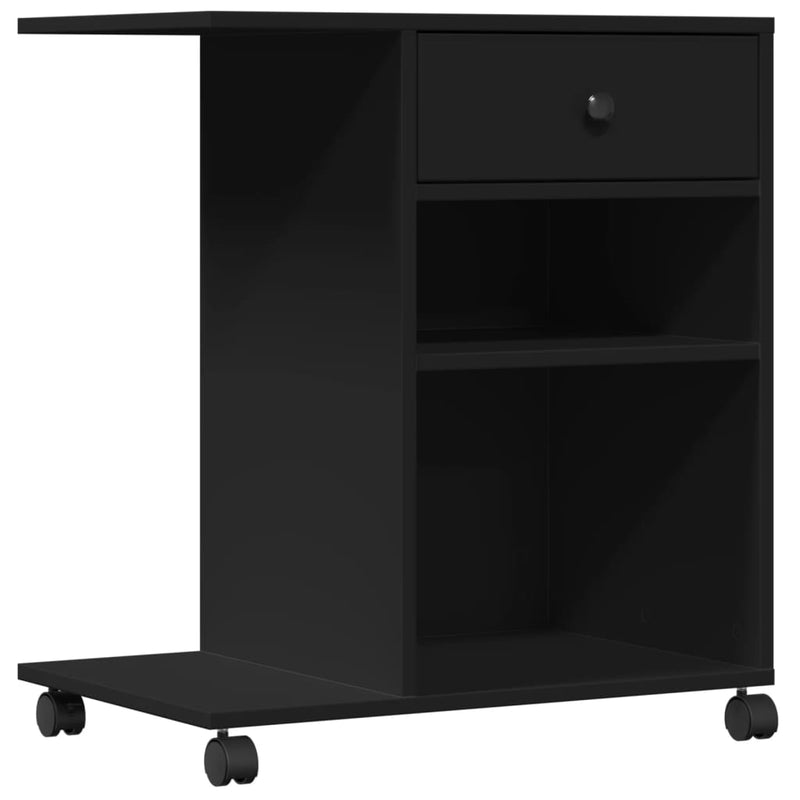 Afbeelding laden in galerijviewer, Vidaxl printerkastje met wielen 60x40x68,5 cm zwart
