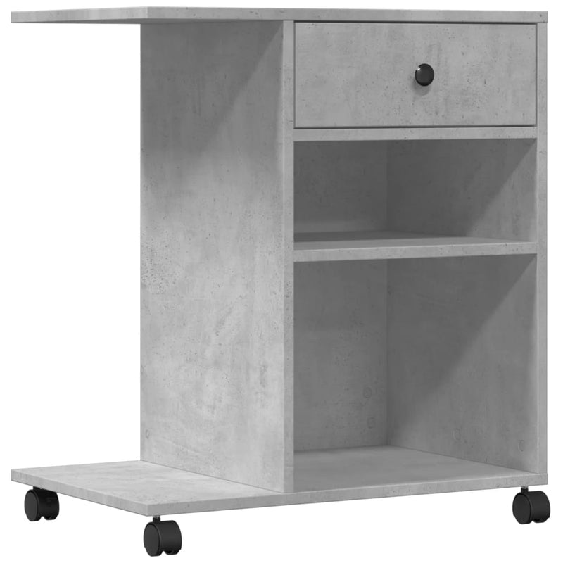 Afbeelding laden in galerijviewer, Vidaxl printerkastje met wielen 60x40x68,5 cm betongrijs
