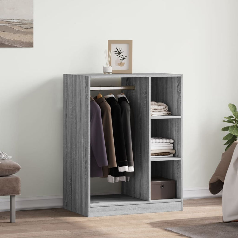 Afbeelding laden in galerijviewer, Vidaxl kledingkast 77x48x102 cm bewerkt hout grijs sonoma eikenkleurig
