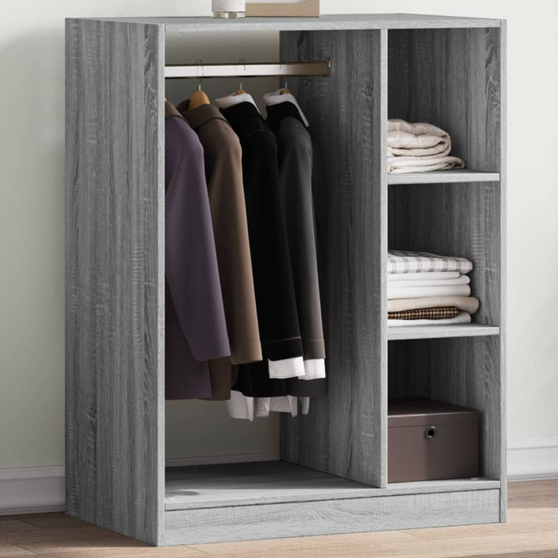 Afbeelding laden in galerijviewer, Vidaxl kledingkast 77x48x102 cm bewerkt hout grijs sonoma eikenkleurig
