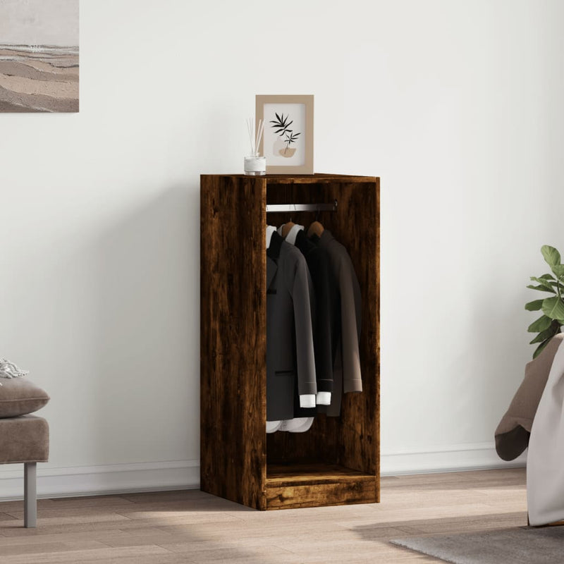 Afbeelding laden in galerijviewer, Vidaxl kledingkast 48x41x102 cm bewerkt hout gerookt eikenkleurig
