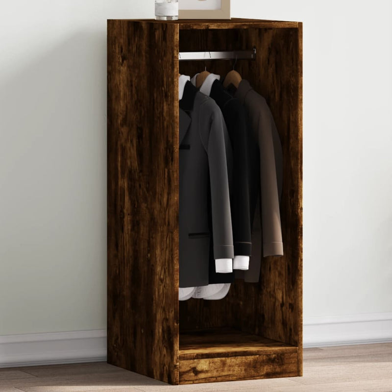 Afbeelding laden in galerijviewer, Vidaxl kledingkast 48x41x102 cm bewerkt hout gerookt eikenkleurig
