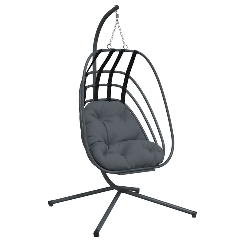 Afbeelding laden in galerijviewer, Vidaxl hangende egg chair met standaard antraciet staal
