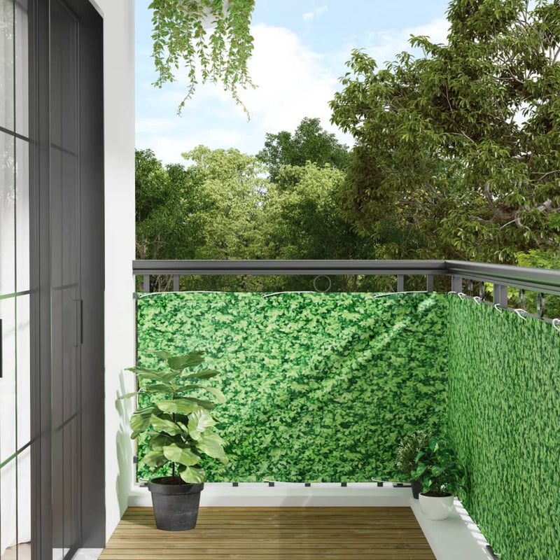 Afbeelding laden in galerijviewer, VidaXL Balkonscherm plantpatroon 800x90 cm PVC groen
