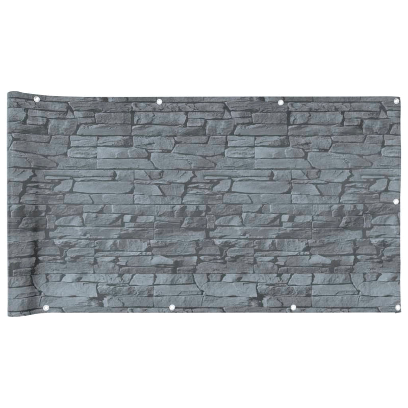 Afbeelding laden in galerijviewer, Vidaxl balkonscherm steenpatroon 800x90 cm pvc grijs

