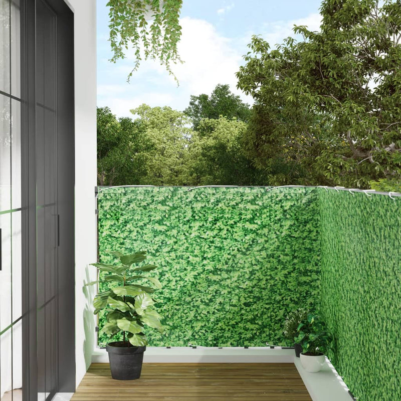 Afbeelding laden in galerijviewer, Vidaxl balkonscherm plantpatroon 800x120 cm pvc groen
