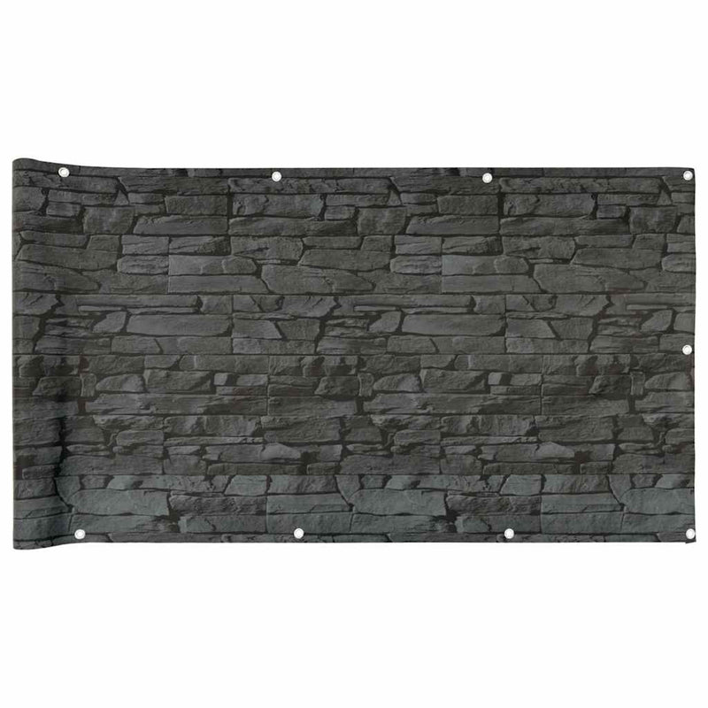 Afbeelding laden in galerijviewer, Vidaxl balkonscherm steenpatroon 500x120 cm pvc grijs

