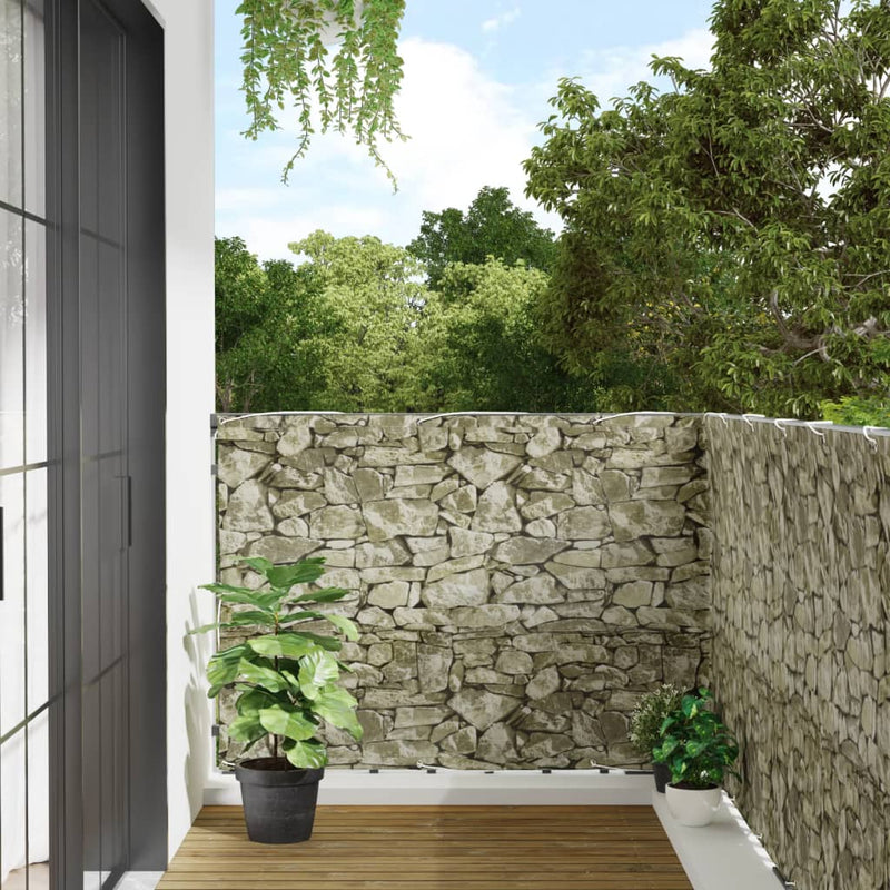 Afbeelding laden in galerijviewer, Vidaxl balkonscherm steenpatroon 400x120 cm pvc
