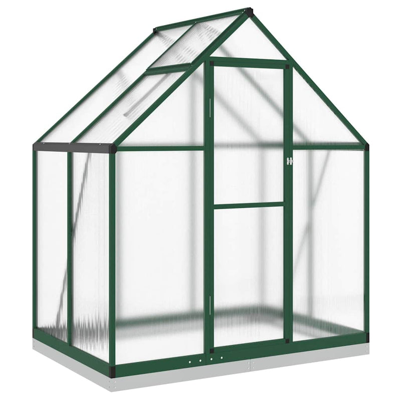 Afbeelding laden in galerijviewer, Vidaxl tuinkas met basisframe 169x114x202 cm aluminium groen
