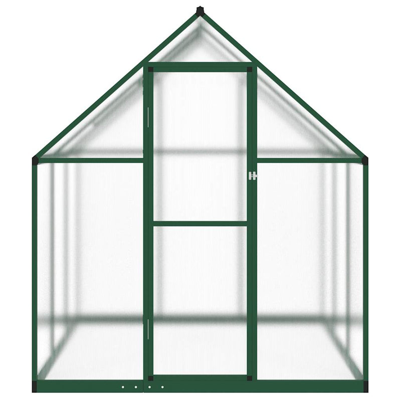 Afbeelding laden in galerijviewer, Vidaxl tuinkas met basisframe 169x169x195 cm aluminium groen
