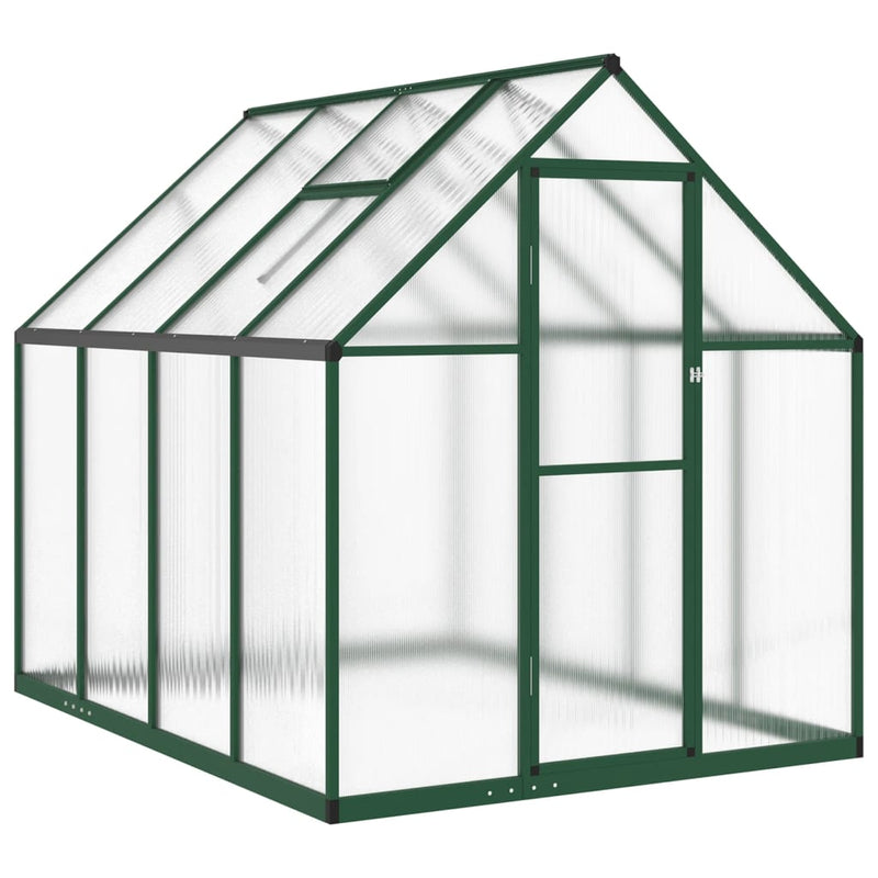 Afbeelding laden in galerijviewer, VidaXL Tuinkas met basisframe 224x169x195 cm aluminium groen
