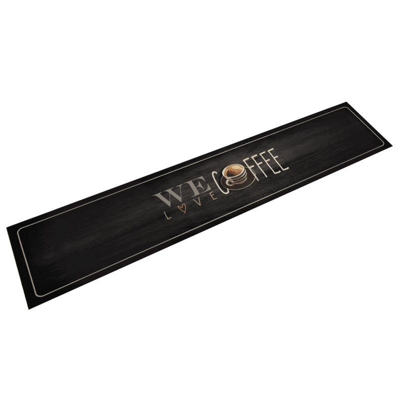 Afbeelding laden in galerijviewer, Vidaxl keukenmat wasbaar koffietekst 60x300 cm fluweel
