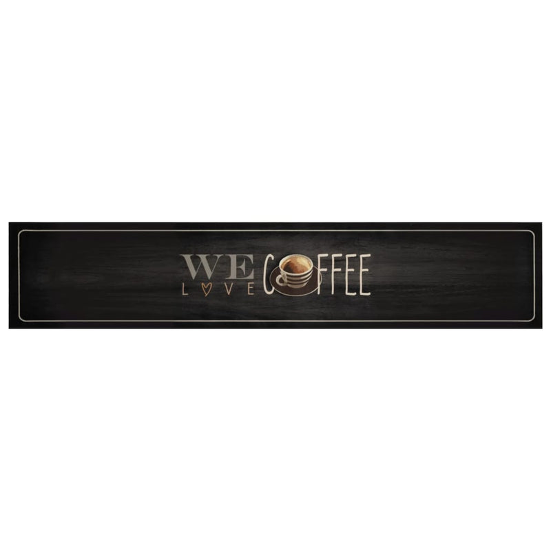Afbeelding laden in galerijviewer, Vidaxl keukenmat wasbaar koffietekst 60x300 cm fluweel
