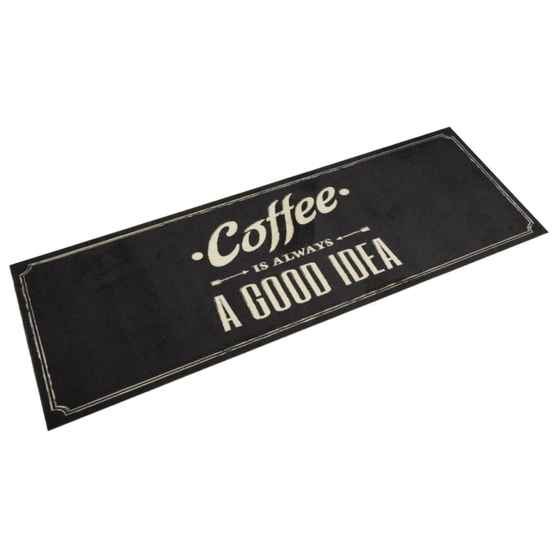 Afbeelding laden in galerijviewer, Vidaxl keukenmat wasbaar koffietekst 60x180 cm fluweel
