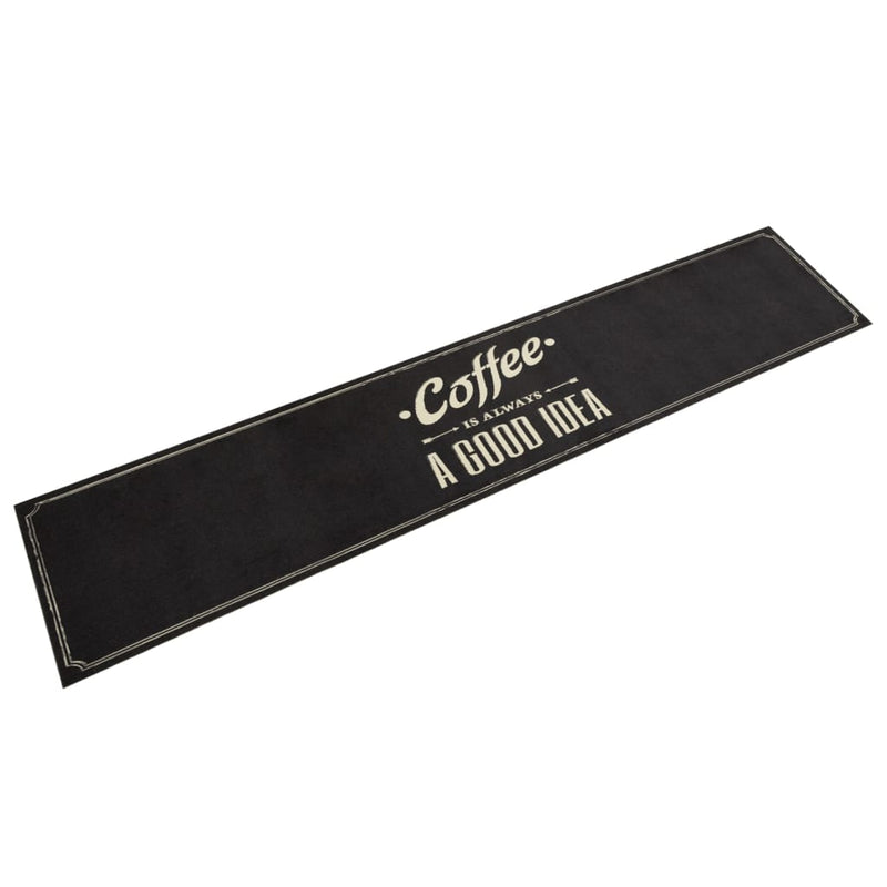 Afbeelding laden in galerijviewer, Vidaxl keukenmat wasbaar koffietekst 60x300 cm fluweel
